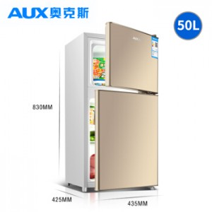AUX/奥克斯 BCD-50AD 50升家用电冰箱双门小型冰箱两门冷藏冻节能静音 拉丝银