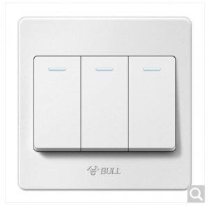 公牛(BULL)G07K312C G07系列 三开双控开关 86型面板白色 销售单位：个