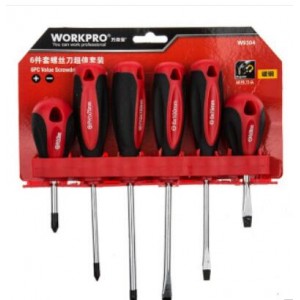 万克宝（WORKPRO）W9304 优质碳钢带磁性螺丝刀套装 十字一字起子