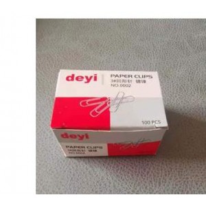deyi3#回形针 镀镍(销售单位：盒)