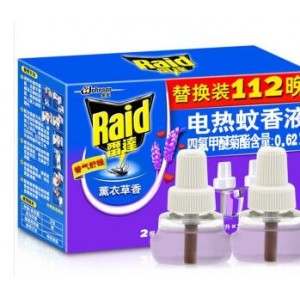 雷达(Raid) 电蚊香液2瓶装 112晚无香型驱蚊液  销售单位-盒（2瓶装）