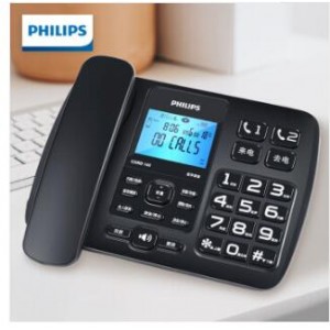 飞利浦（PHILIPS）录音电话机 固定座机CORD165 (黑色)，销售单位：台