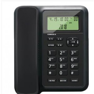飞利浦（PHILIPS）电话机座机 固定电话 办公家用 双接口 免电池 CORD281A 黑色，销售单位：只