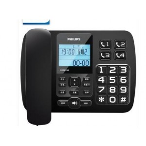 飞利浦(PHILIPS）电话机座机 固定电话 办公家用 来电报号 大屏大按键 老人机 CORD168 黑色