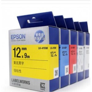 爱普生（EPSON）LK-4GBP 标签机色带 12mm 绿底黑字(LW-K400L/LW-600P/LW-700/LW-1000P/LW-Z700)