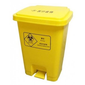 黄色脚踩垃圾桶60L 销售单位-个