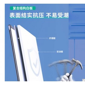 得力（deli）200*100cm磁性办公教学会议挂式白板