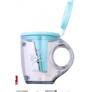 得力 0551 迷你创意茶杯可削彩铅可调笔尖粗细卷笔刀，销售单位：个