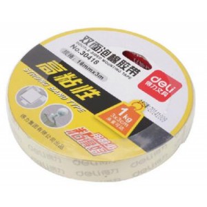 得力 油性双面泡棉胶带 30418 18mm*3m*1mm （单位：卷）