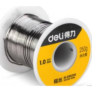 得力(deli) 松香芯免清洗焊锡丝 焊丝 焊锡 电烙铁焊接 线径1.0mm250g DL39525