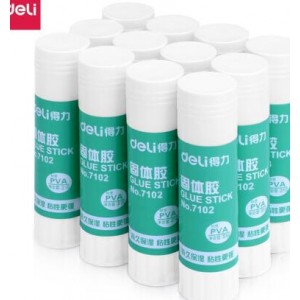 得力 7102 快干耐用便携学习生活手工DIY固体胶水12支/盒