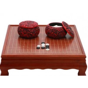 凌度 实木款 48*53*14cm 黑白单面箕子共361颗厚6mm 棋桌套装(单位：套)（财政目录）