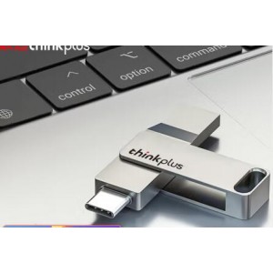 ThinkPad 联想thinkplus USB-C&USB3.2双接口旋转闪存盘优盘U盘 MU90【32G】银色