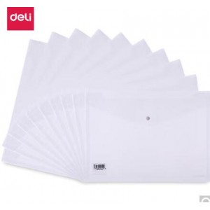 得力 8308 A4加厚透明按扣文件袋  10个/包