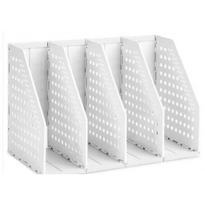 得力 79004 折叠四联文件框  浅灰