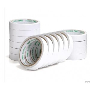 得力 30402 棉纸双面胶带 18mm*10y 16卷/袋