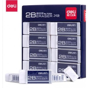 得力 7536A  白橡皮 24块/盒