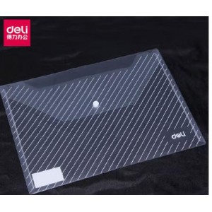 得力 5501A4 透明按扣文件袋纽扣袋公文袋档案袋资料袋*10个