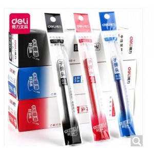 得力 S760中性笔笔芯 标准子弹头笔芯 水笔替芯 水笔芯 0.5mm 黑色单支（单位：支）