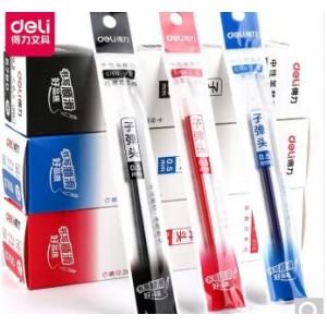 得力 S760中性笔笔芯 标准子弹头笔芯 水笔替芯 水笔芯 0.5mm 红色单支（单位：支）