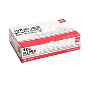 得力（deli）10孔装订夹条 100支/盒 黑色 5mm  3825