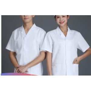 华龙 QT-JH001 白色 尺码M-4XL 厨师短袖薄款