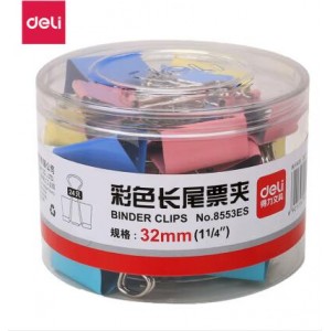 得力 长尾票夹中号 32MM 销售单位：盒
