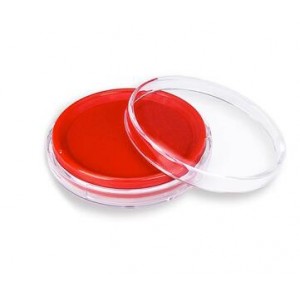 得力 9863红色 得力快干印台 9863 红色圆形橡皮章印泥 财务用品 6.2cm直径
