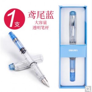 得力  A935  颜色 鸢尾蓝  旋转吸墨钢笔  支