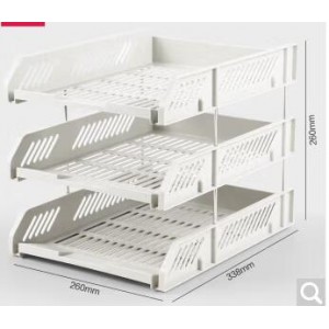 得力 NO.9209  三层文件座 金属灰  个