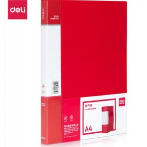 得力 64510 12个/箱 中国红文件夹 红