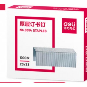 得力（deli）订书钉 0014 厚层订书针 23/23 可订210页 1盒