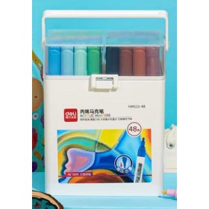 得力 HM111-48  粗杆48色丙烯马克笔 筒