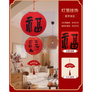 龙年新年福字红灯笼串挂饰