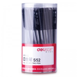 得力  S52 中性笔碳素笔水笔签字笔黑笔 30支/筒