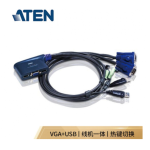 ATEN宏正 CS62US 2进1出多电脑KVM切换器2口USB键鼠共享器支持音频