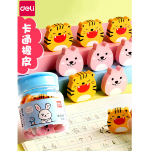 得力 71055 卡通橡皮擦 4桶装