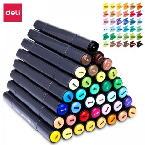 得力 70701 36色 方杆双头马克笔 （销售单位：盒）