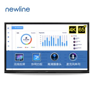 鸿合newline会议平板 创系列 65英寸 4K视频会议大屏 交互电子白板 教学会议一体机 TT-6519RSC