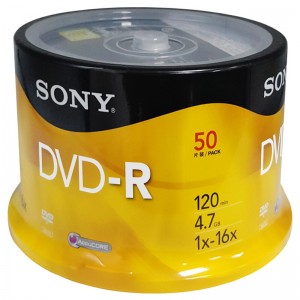 索尼 光盘桶装 DVD-R 行业装 50片装 16速 4.7G 黄色