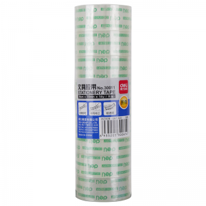 得力 30011 文具胶带12mm*16y*38um(本色）12卷/筒 单位：筒