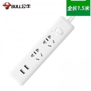 公牛/BULL USB延长线插座 1.5米GNV-UUA122 吸塑 新国标 白色（销售单位：个）