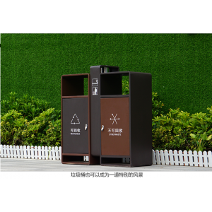 户外 GX-30B 不锈钢 表面喷塑 分类垃圾桶