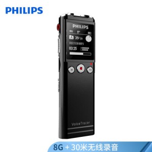 飞利浦（PHILIPS）VTR6200 8G 会议采访 30米远距离无线录音笔 黑色