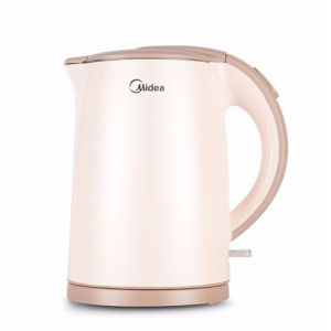 美的（Midea）H415E2J  304不锈钢电热水壶 1.5L家用双层防烫烧水壶 浅粉色 