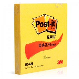 3M 报事贴 便条纸 654N-YL  荧光黄
