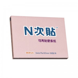 N次贴告示贴  留言便签 标签贴 可撕便签本  101*76mm 100页 颜色：黄色、规格： 101*76mm 100页