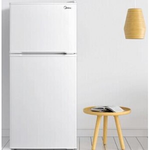 美的(Midea)迷你小冰箱家用双门冰箱 节能静音112升小冰箱 白色