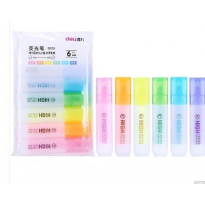 得力 S628 荧光笔套装(混) 6色/盒 按盒销售
