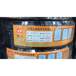 东得利，R VV4*1.0线，规格100米/卷，四芯
